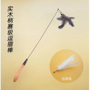 CFA赛级逗猫棒羽毛小猫自嗨解闷神奇铃铛替换头