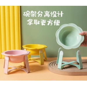 宠物碗陶瓷猫碗花朵碗