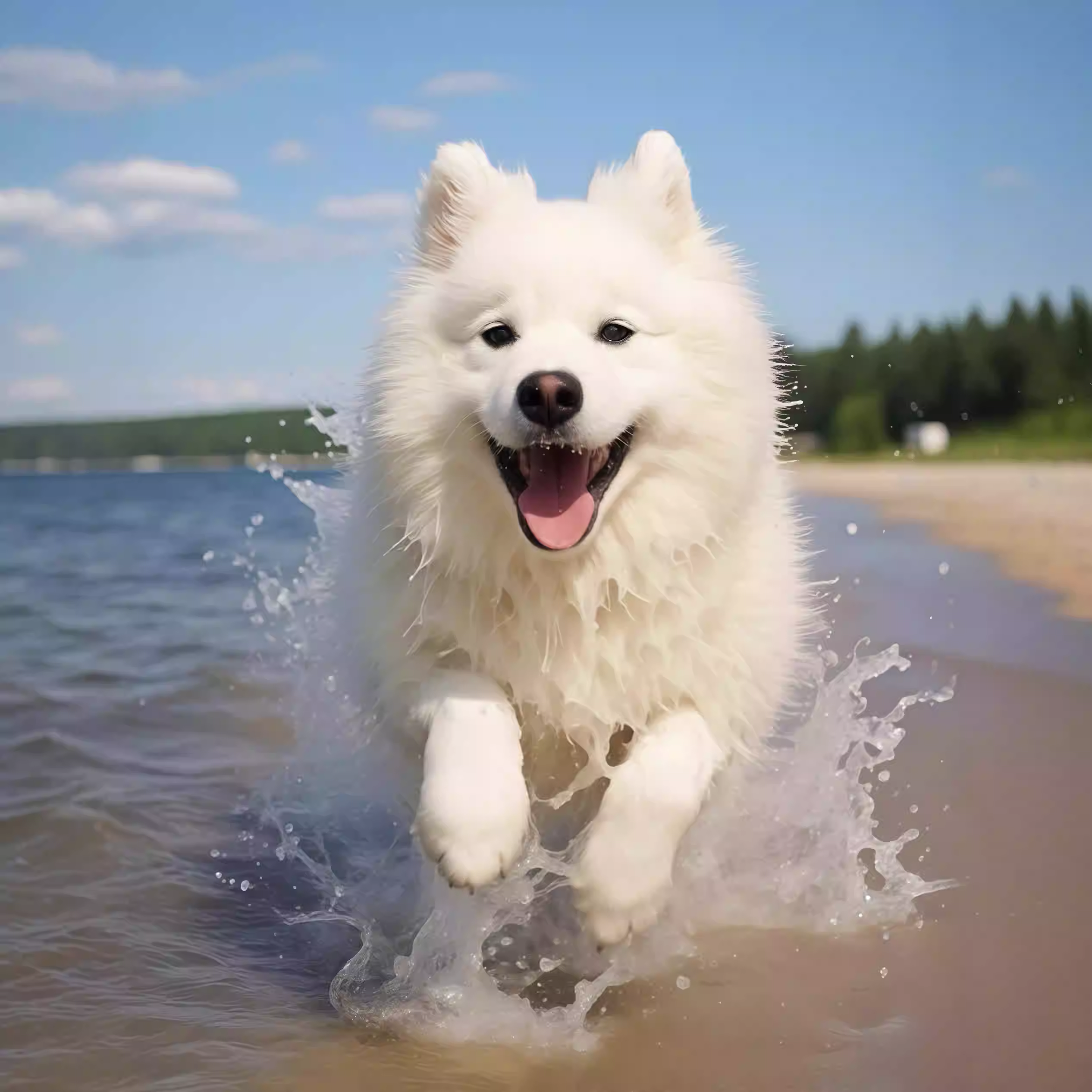 纯种萨摩耶幼犬微笑天使雪橇犬大型活体宠物狗狗血统